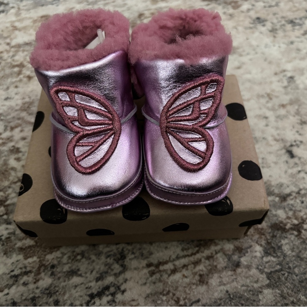 SOPHIA WEBSTER MINI
PINK LEATHER PRE-WALKER BOOTS
